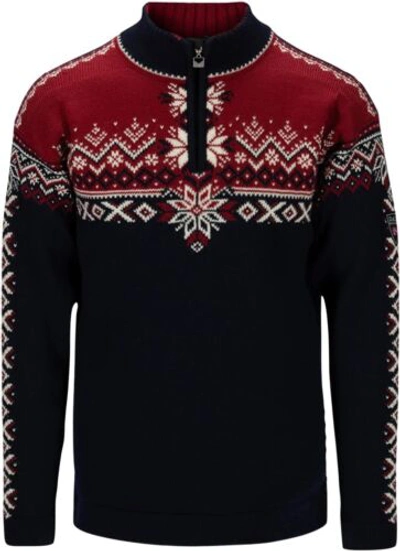 Pre-owned Dale Of Norway 140th Anniversary Men's Sweater - 100% Lightweight Wool Ski... In Navy Red Rose Offwhite