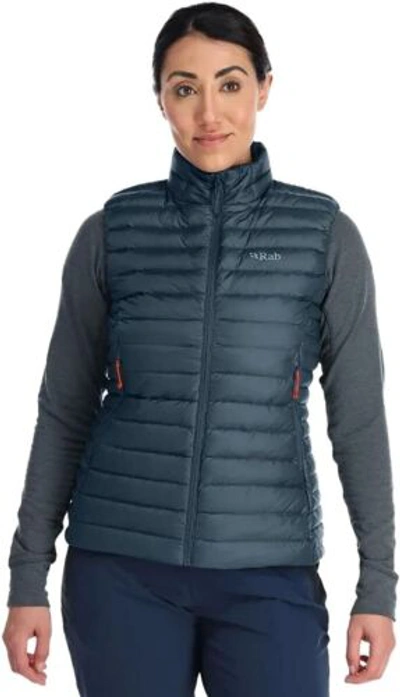 Pre-owned Rab Women's Microlight Down Insulated Lightweight Vest For Hiking And Skiing In Orion Blue