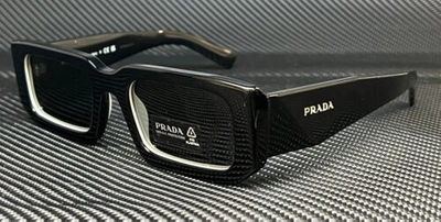 Pre-owned Prada Pr 06ysf 09q5s0 Black White Grey Men's 54 Mm Sunglasses In Gray