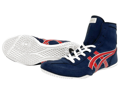 Pre-owned Asics Wrestling Shoes 1083a001 (next Ex-eo Model) Navy X Red Us Men's Size 5-12