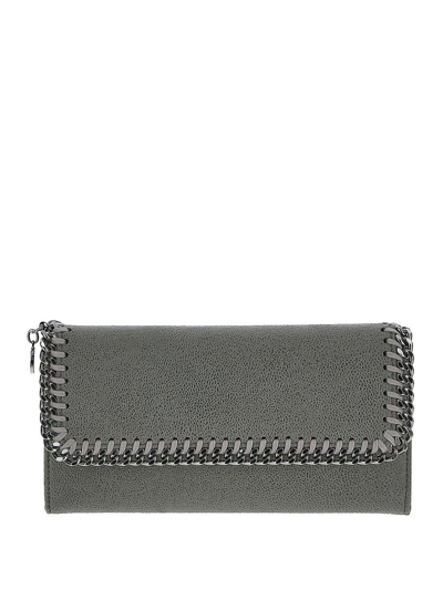 Stella Mccartney Continental Flap Wallet In Grey