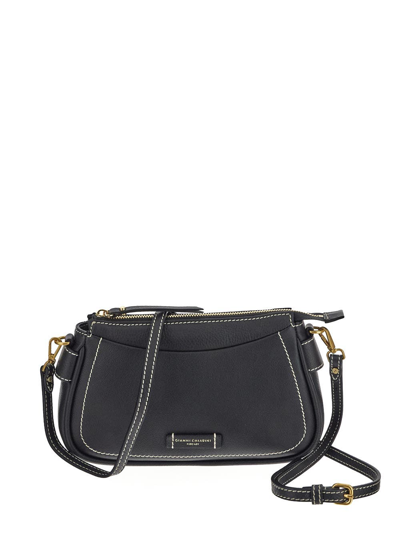 Gianni Chiarini Topstitched Crossbody Bag In Black