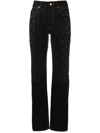 Marine Serre Regenerated Moonogram-print Jeans In Black