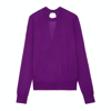 Zadig & Voltaire Emma Open-back Fine-knit Jumper In Purple