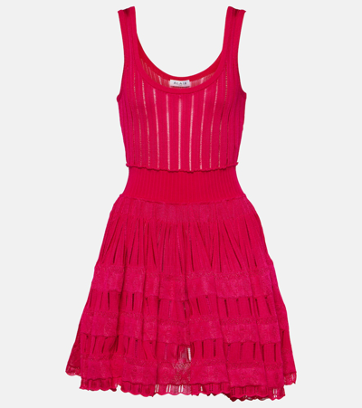 Alaïa Crinoline Mini Dress In Bougainvillea