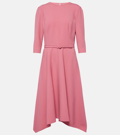 Oscar De La Renta Wool-blend Midi Dress In Pink