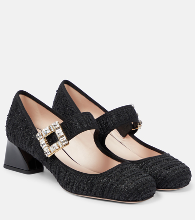 Roger Vivier Très Vivier Embellished Mary Jane Pumps In Black