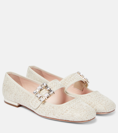 Roger Vivier Très Vivier Embellished Ballet Flats In Neutrals