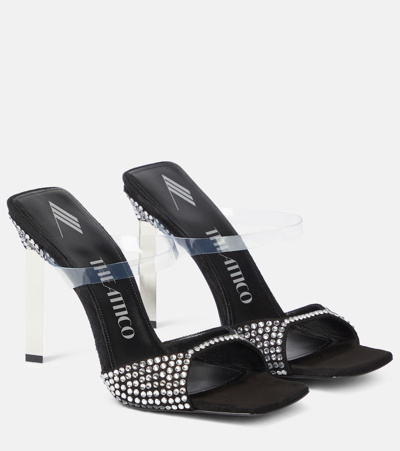 Attico Adele Embellished Suede And Pvc Sandals In Black