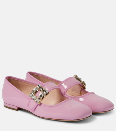 Roger Vivier Très Vivier漆皮芭蕾舞平底鞋 In Pink