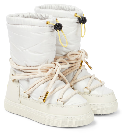 Inuikii Kids' Technical Classic Leather-trimmed Snow Boots In White