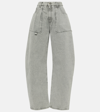 Attico Effie High-waist Wide-leg Jeans In Grey