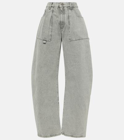 Attico Essie Low-rise Cargo Jeans In Grey