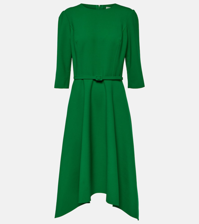Oscar De La Renta Wool-blend Midi Dress In Green