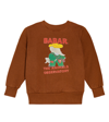 The Animals Observatory Printed Cotton Jersey Sweatshirt In Brown