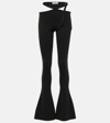 Attico Cut-out Flared Pants In Black