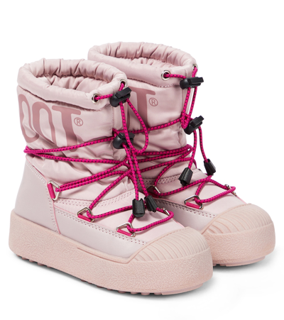 Moon Boot Kids' Nylon Ankle Snow Boots In Pink