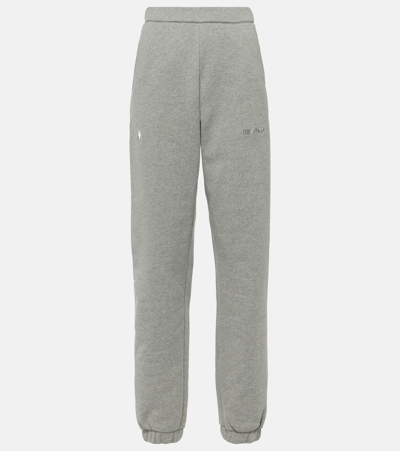 Attico Penny Logo-appliqué Cotton Track Trousers In Light Grey Melange