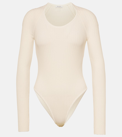 Alaïa Ribbed-knit Bodysuit In White