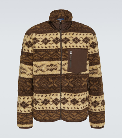 Polo Ralph Lauren Jacquard Fleece Jacket In 褐色