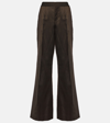 Jean Paul Gaultier The Thong Pinstriped Wool-blend Trousers In Brown