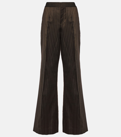 JEAN PAUL GAULTIER TATTOO FLARED WOOL-BLEND WIDE-LEG PANTS