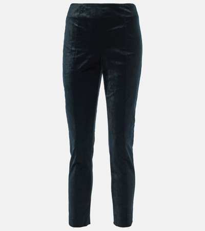 Veronica Beard Honolulu Velvet Slim Pants In Black