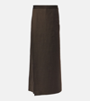 JEAN PAUL GAULTIER TATTOO PINSTRIPE WOOL-BLEND MAXI SKIRT