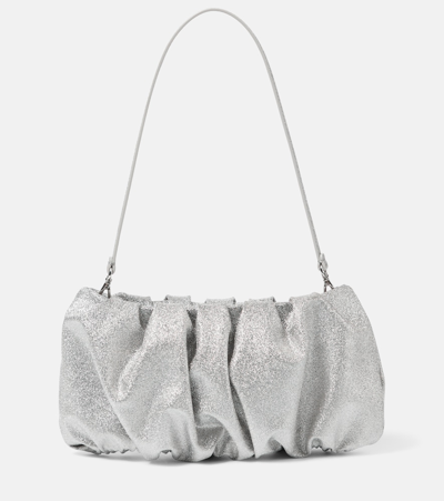 Staud Bean Leather Shoulder Bag In Silver