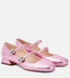 Roger Vivier Mini Très Vivier Leather Mary Jane Pumps In Purple