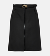 Gucci Black Wool Skirt With Removable Belt In Black