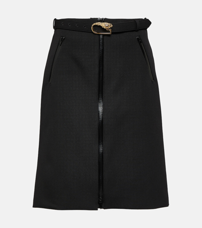 Gucci Black Wool Skirt With Removable Belt