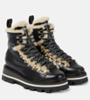 Jimmy Choo Chike Shearling-lined Leather Boots In Black/barley