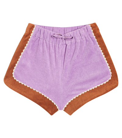 Zimmermann Kids' August Colorblocked Terry Shorts In Multicoloured
