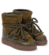 INUIKII CLASSIC LEATHER-TRIMMED SUEDE SNOW BOOTS