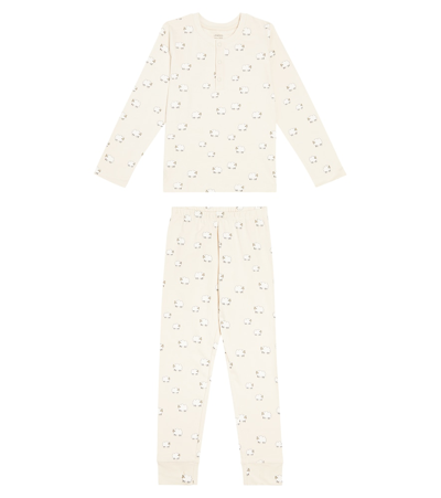 Liewood Kids' Wilhelm Printed Cotton-blend Pajamas In Beige