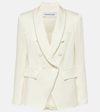 Veronica Beard Jagger Dickey Crystal-embellished Satin-crepe Blazer In White