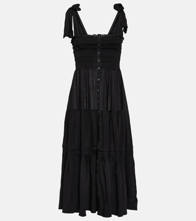 Poupette St Barth Triny Midi Dress In Black