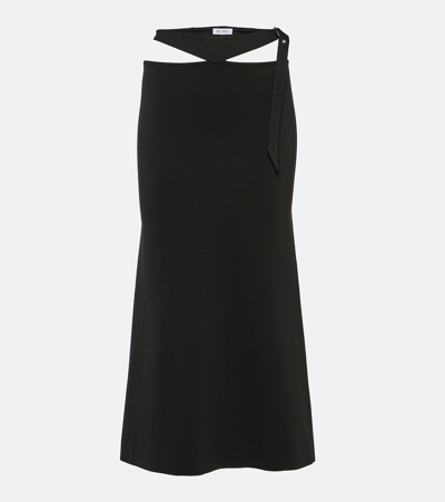 Attico Cutout Midi Skirt In Black