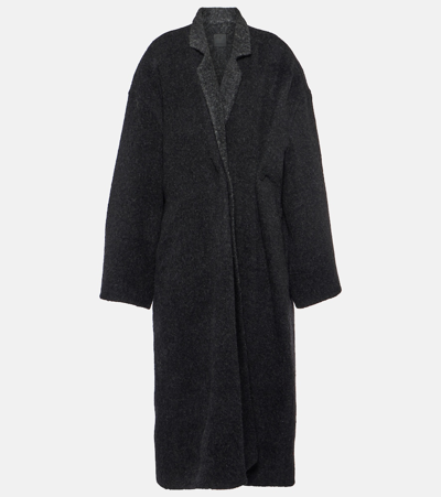 Givenchy Wool-blend Fleece Coat In Black