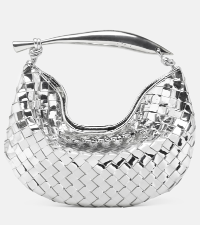 Bottega Veneta Sardine Small Mirrored Leather Tote Bag In Silver