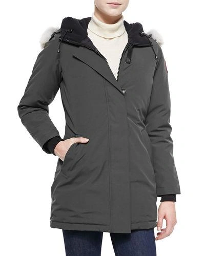 Canada Goose Victoria Fur-hood Parka Jacket, Graphite