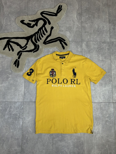 Pre-owned Polo Ralph Lauren X Vintage Mens Vintage Polo Ralph Laurent Polos Y2k T-shirt Streetwear In Yellow