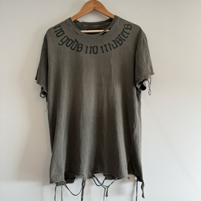 Pre-owned Undercover Ism Scab No Gods No Masters Anarchy Distressed Tee In Brown