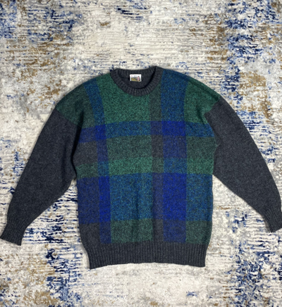 Pre-owned Vintage 90's Handknitted Wool Sweater Norway In Grey