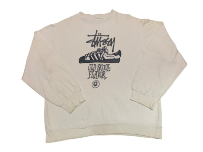 Pre-owned Stussy X Vintage 90's Stussy Old Skool Flavor Made In Usa Distressed In White