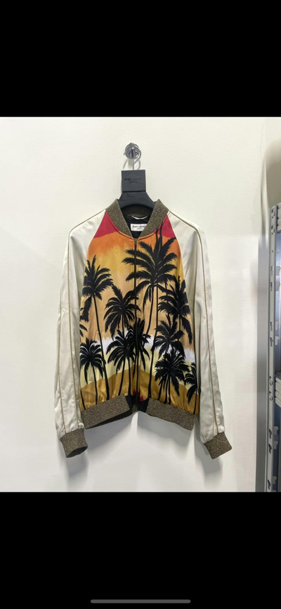 Pre-owned Saint Laurent Ss16 Palm Tree Teddy Jacket Hedi Slimane
