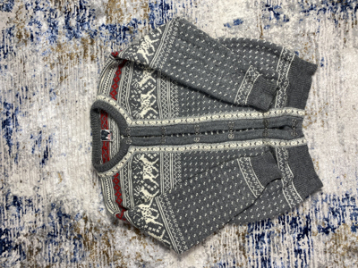 Pre-owned Vintage Handknitted Norway Wool Sweater In Grey