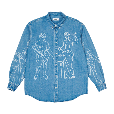 Pre-owned Palace Londinium Shirt 'stone Wash' In Blue