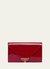 Prada Phone Vernice Leather Pouch Bag In F0e06 Cherry